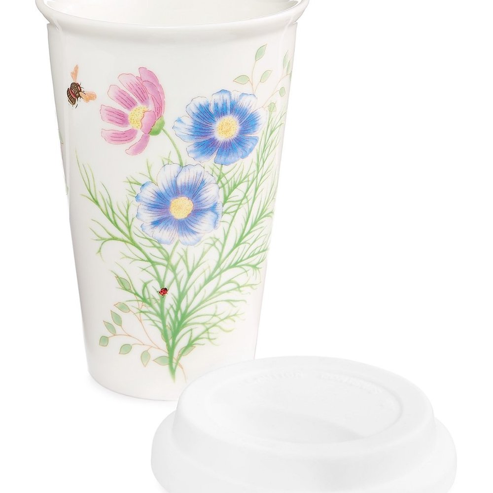 Lenox Ceramic Travel Mug Hummingbird & Bee Flutter - Picture 2 of 5